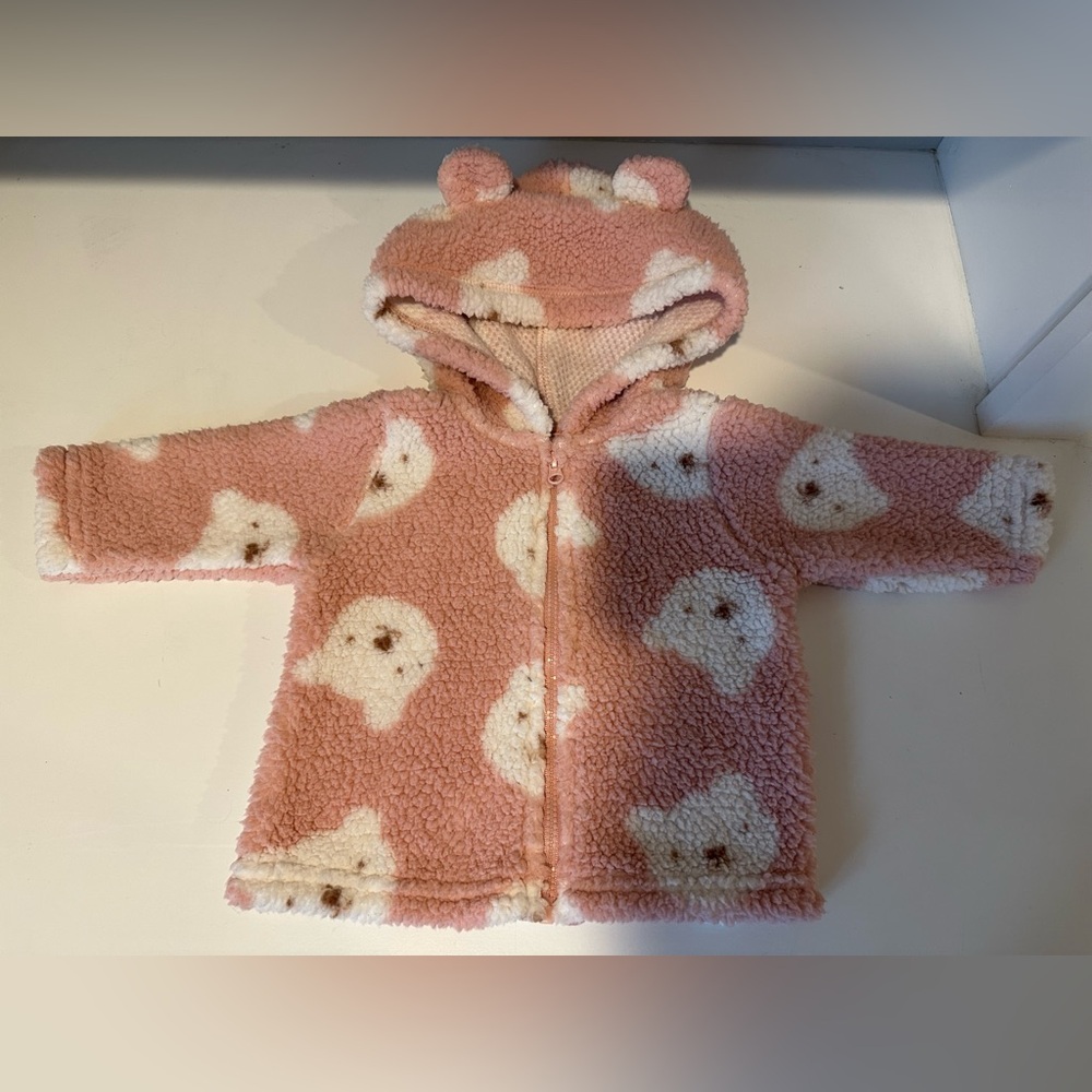 BOGO ALL BABY Carter’s 3M Baby Girl Full Zip Fleece Jacket Light Pink w/ Bears